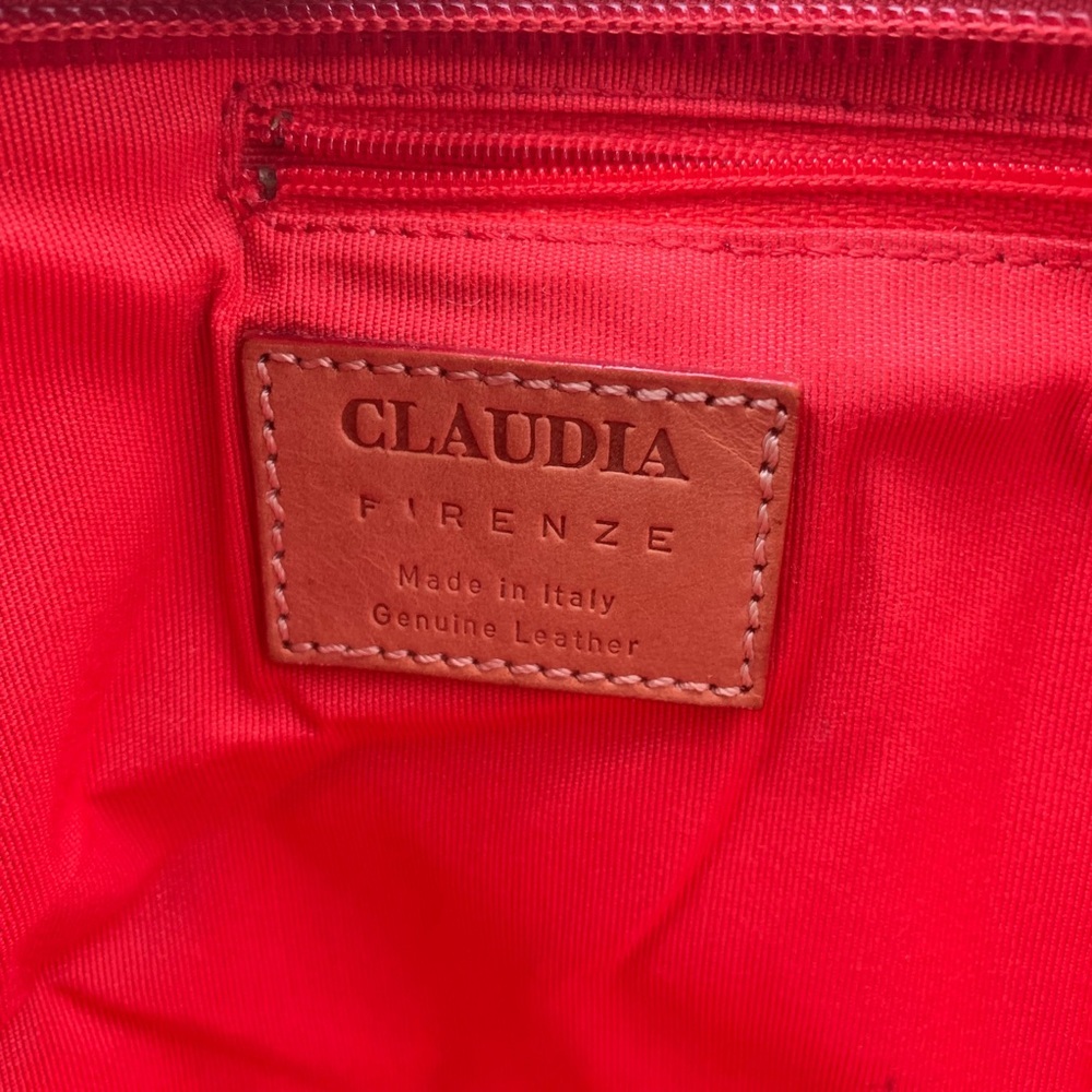 Claudia Firenze brown leather bag with red suede - Picture 7 of 8
